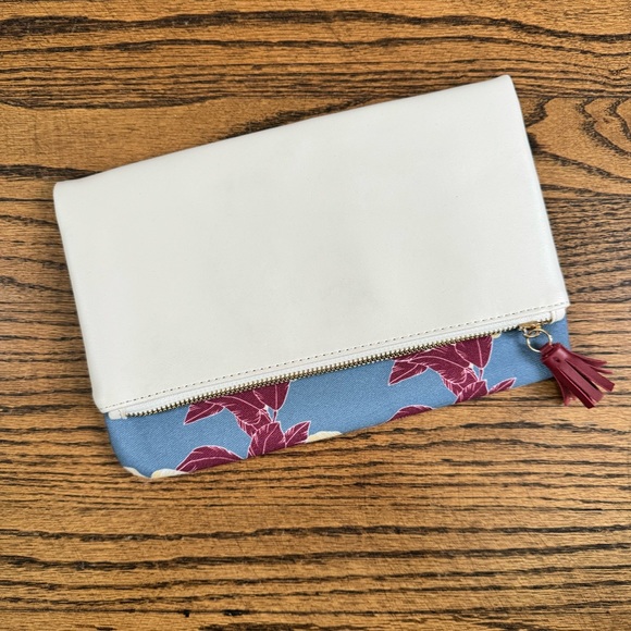 Rachel Pally Canvas-Trimmed Leather Clutch - Picture 1 of 4